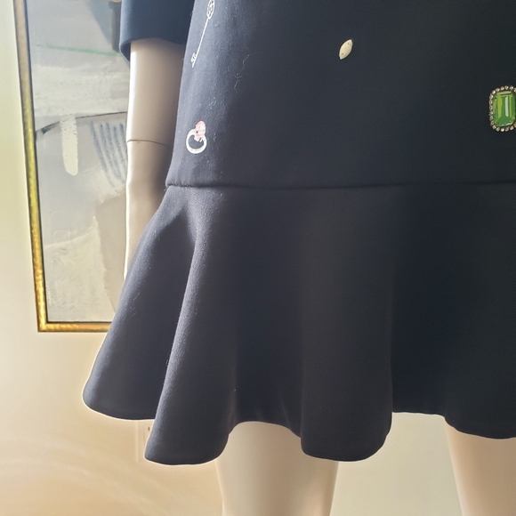 Ochirly | Mini Dress with Ruffle Hem and Embellishments - Picture 4 of 8